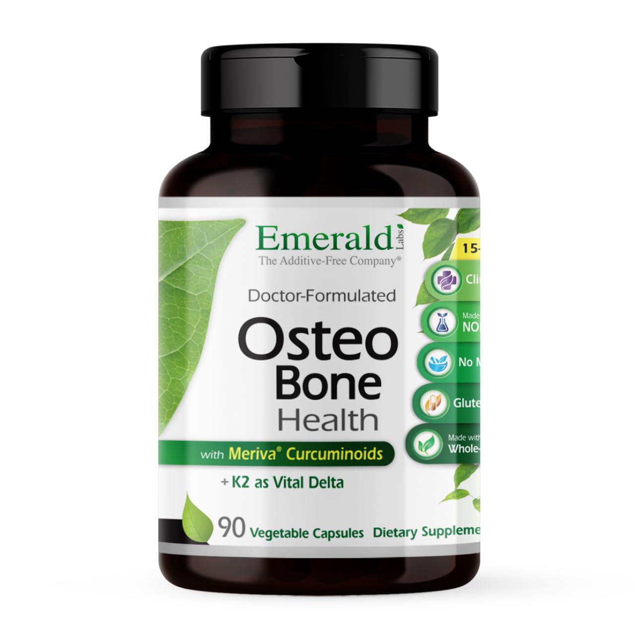 EMERALD LABS Osteo Bone Health – bouteille affichant la formule de soutien osseux