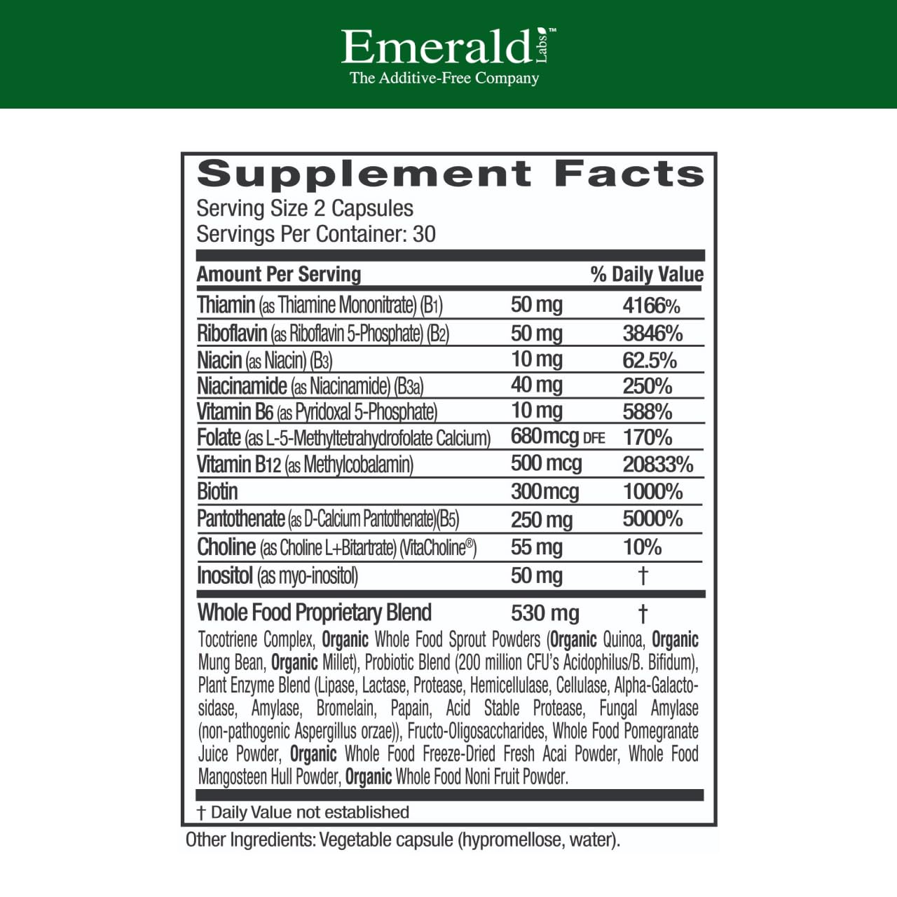 EMERALD LABS B-Healthy, gélules – texture douce favorisant la concentration.