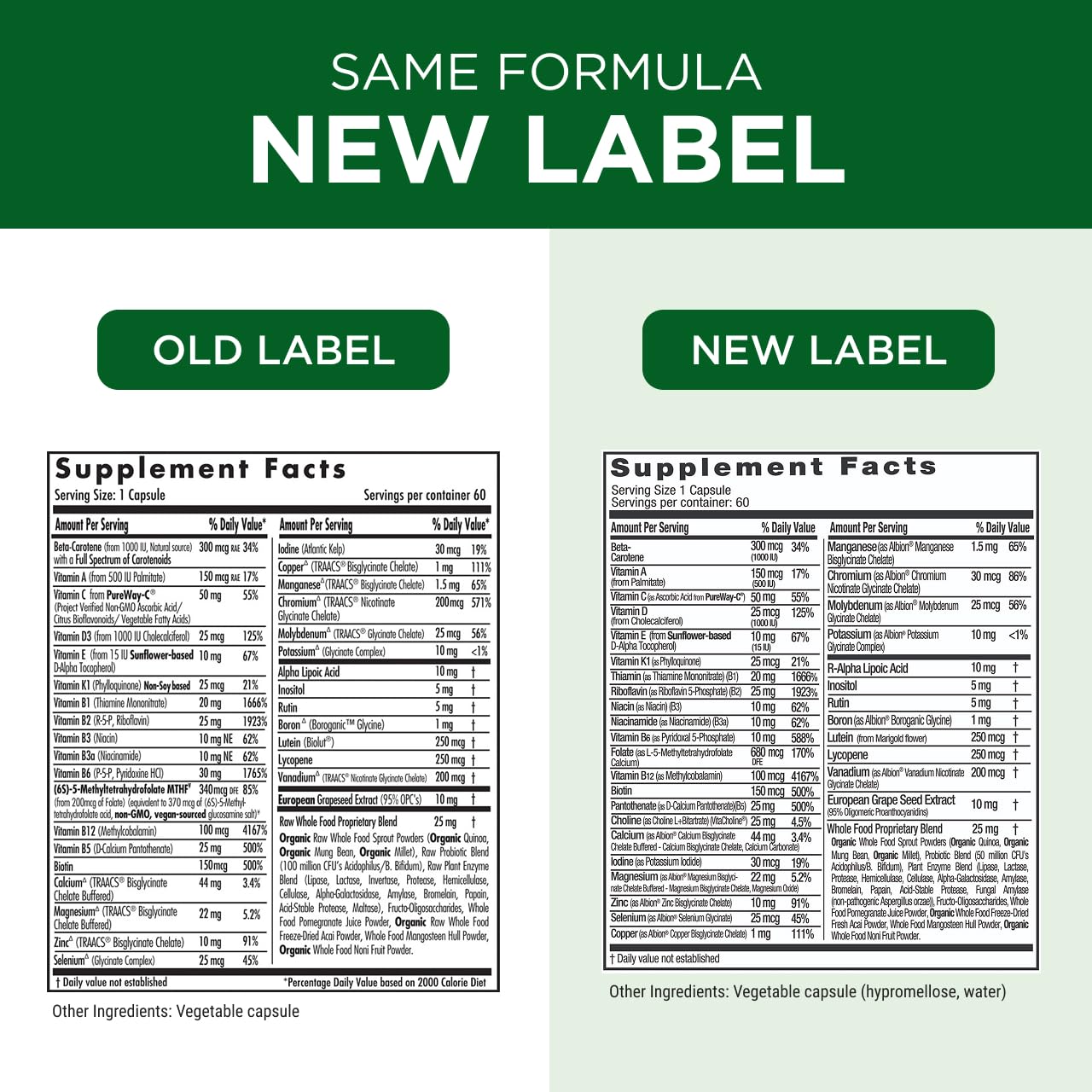EMERALD LABS : calcium Albion chelaté, absorption améliorée potentiellement.