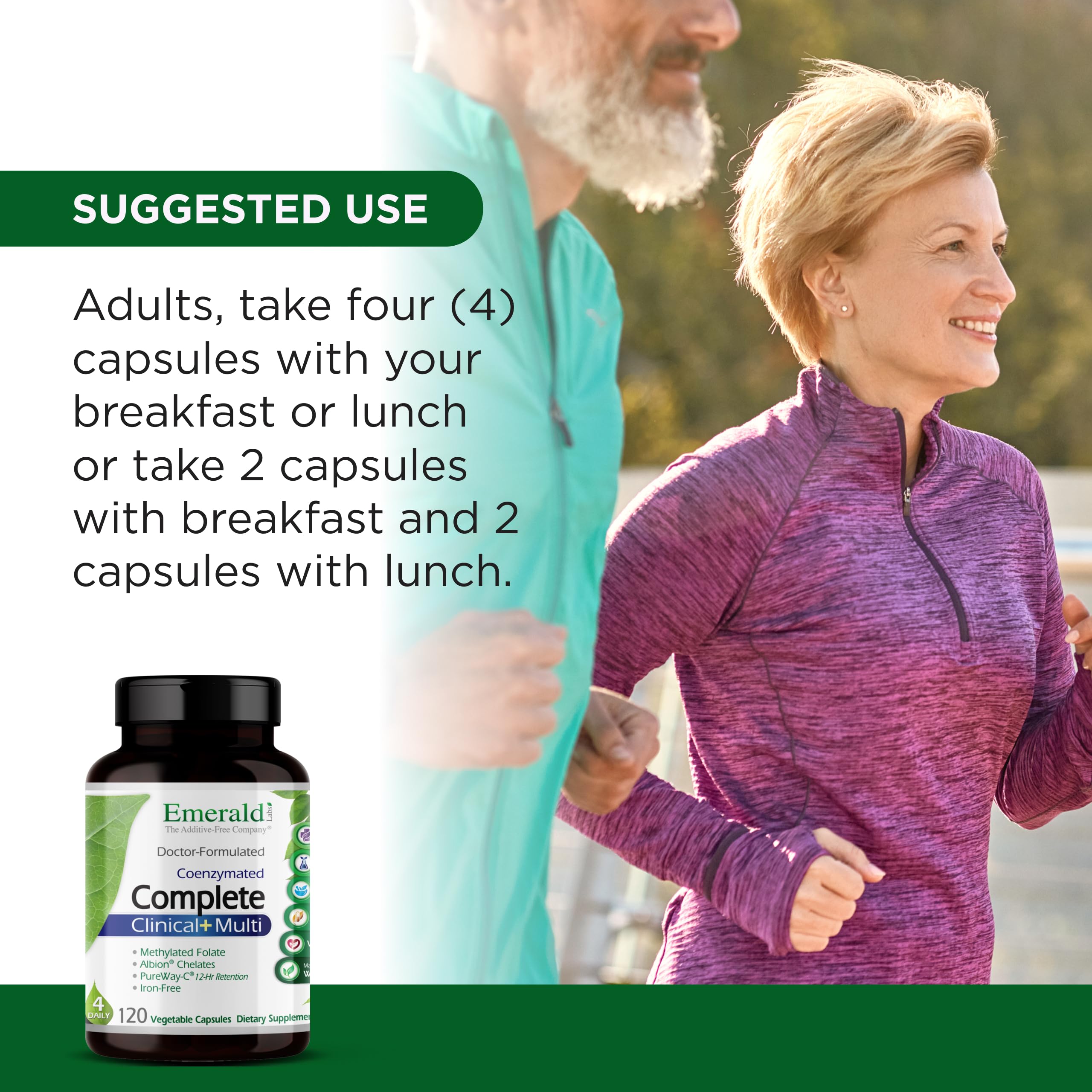 EMERALD LABS Multivitamine Clinique Complet – vitamine C PureWay-C à absorption prolongée.