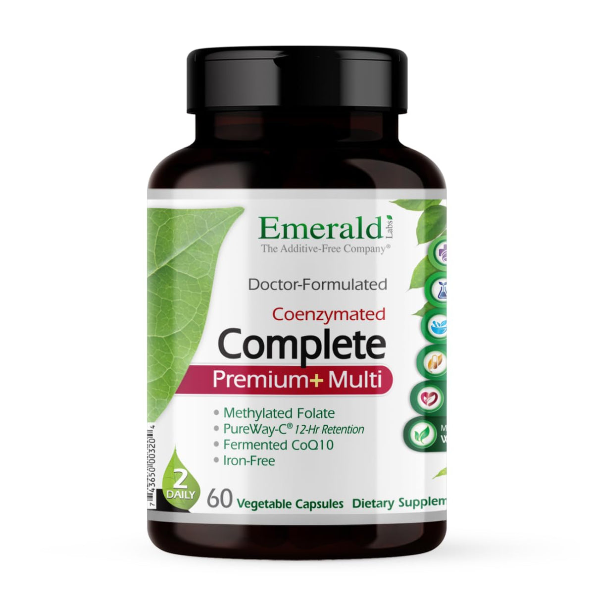 EMERALD LABS Complete Premium Multi — bouteille, capsules végétales, soutien immunitaire potentiel au quotidien.