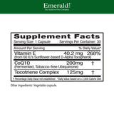 Capsules CoQ10 d'ÉMERALD LABS, faciles à avaler pour soutenir l'énergie quotidienne.