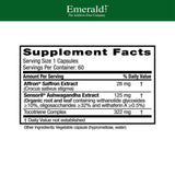 Capsules végétales Emerald Labs Elevated Mood facilitant l'ingestion et le bien-être.
