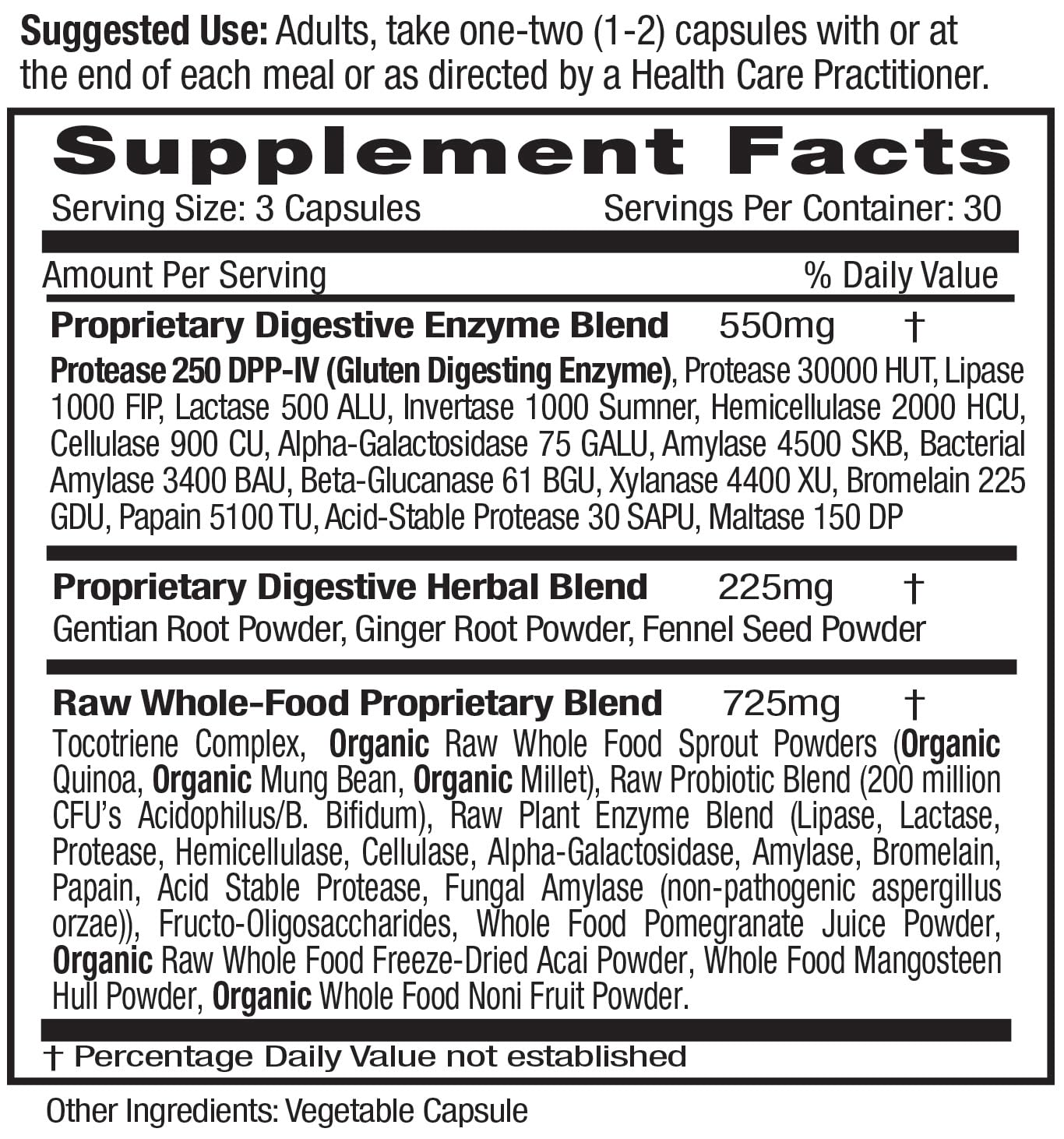 Emerald Labs: pilules enzymes-digestives pour faciliter la digestion après les repas.