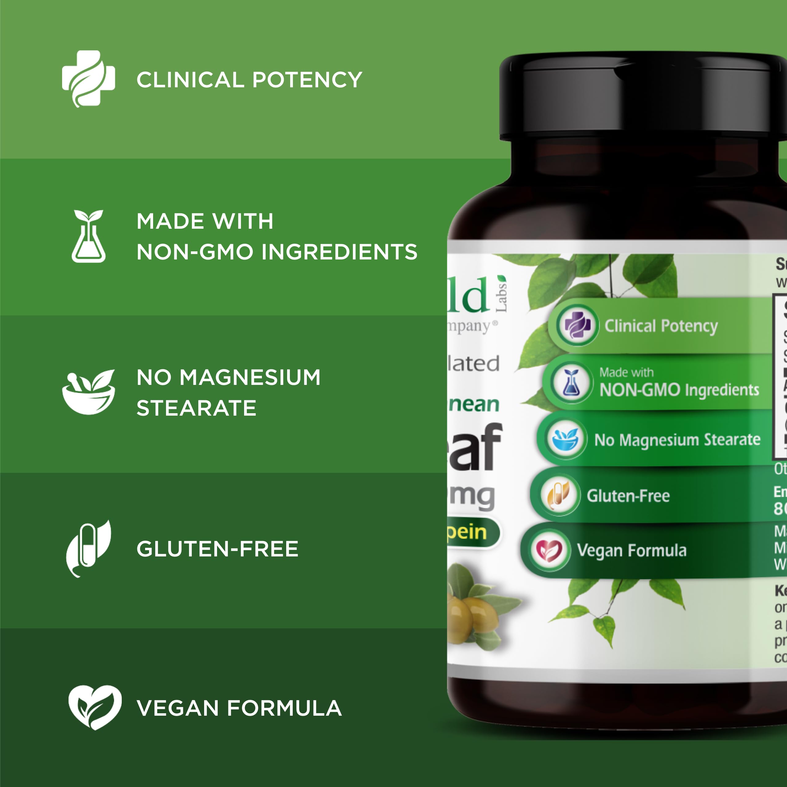 Etiquette sans gluten et vegan Emerald Labs