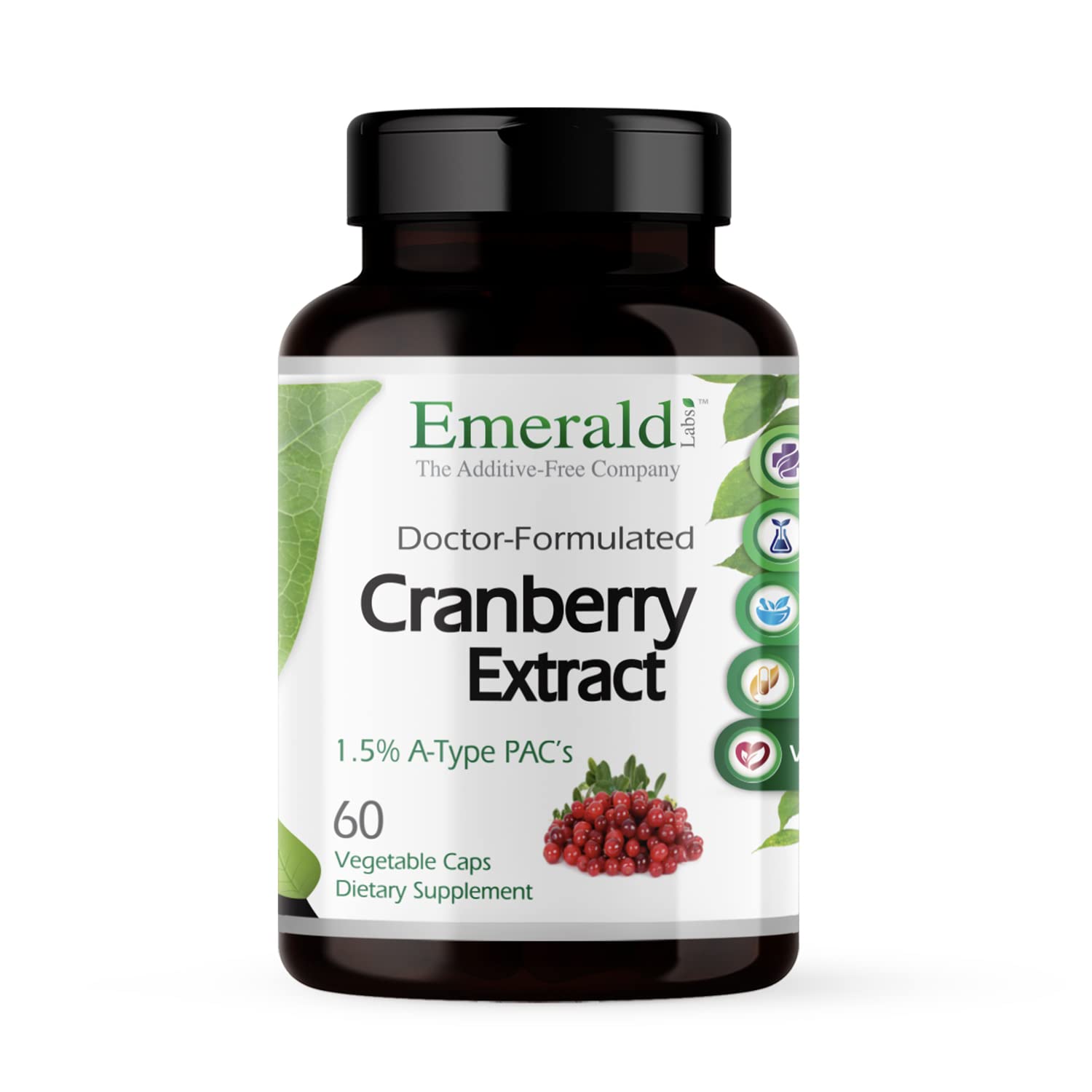 Emerald Labs extrait de canneberge – gélules en bouteille pour soutien urinaire.