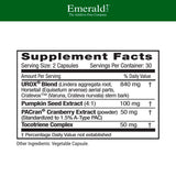EMERALD LABS Extrait de canneberge PACran – ingrédients visibles, soutien urinaire potentiel.
