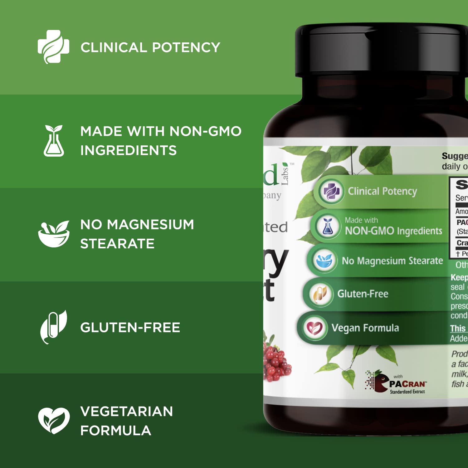 Emerald Labs gélules de canneberge – soutien digestif doux et quotidien.
