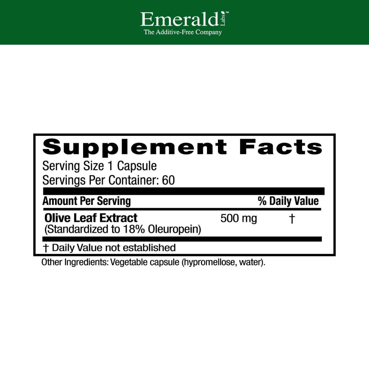 Extrait d olive feuille vegan Emerald Labs capsule