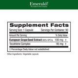 Capsules végétales Emerald Labs Extrait de pépins de raisin européen faciles à intégrer