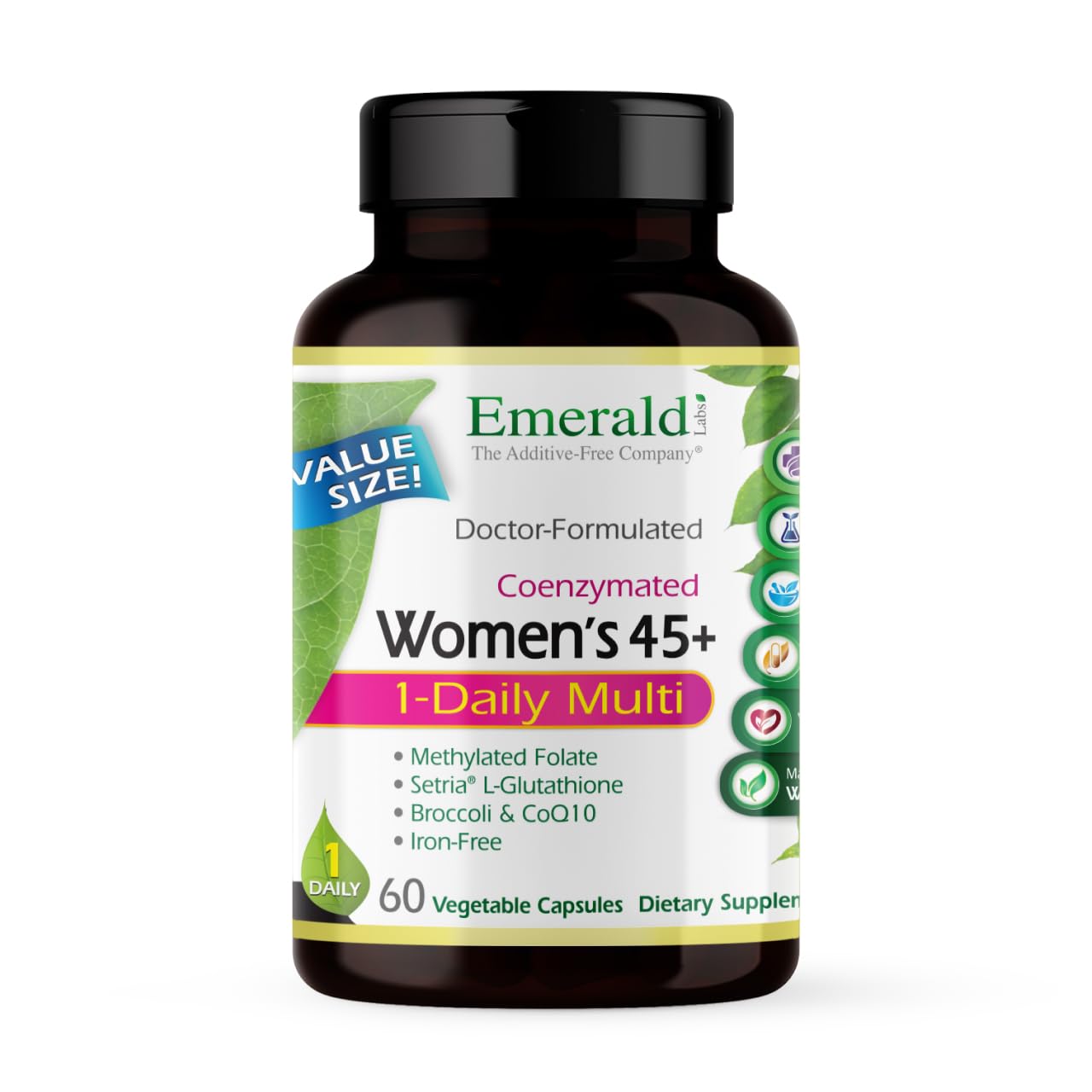EMERALD LABS Femme 45+ Multivitamine, bouteille pratique et soutien quotidien