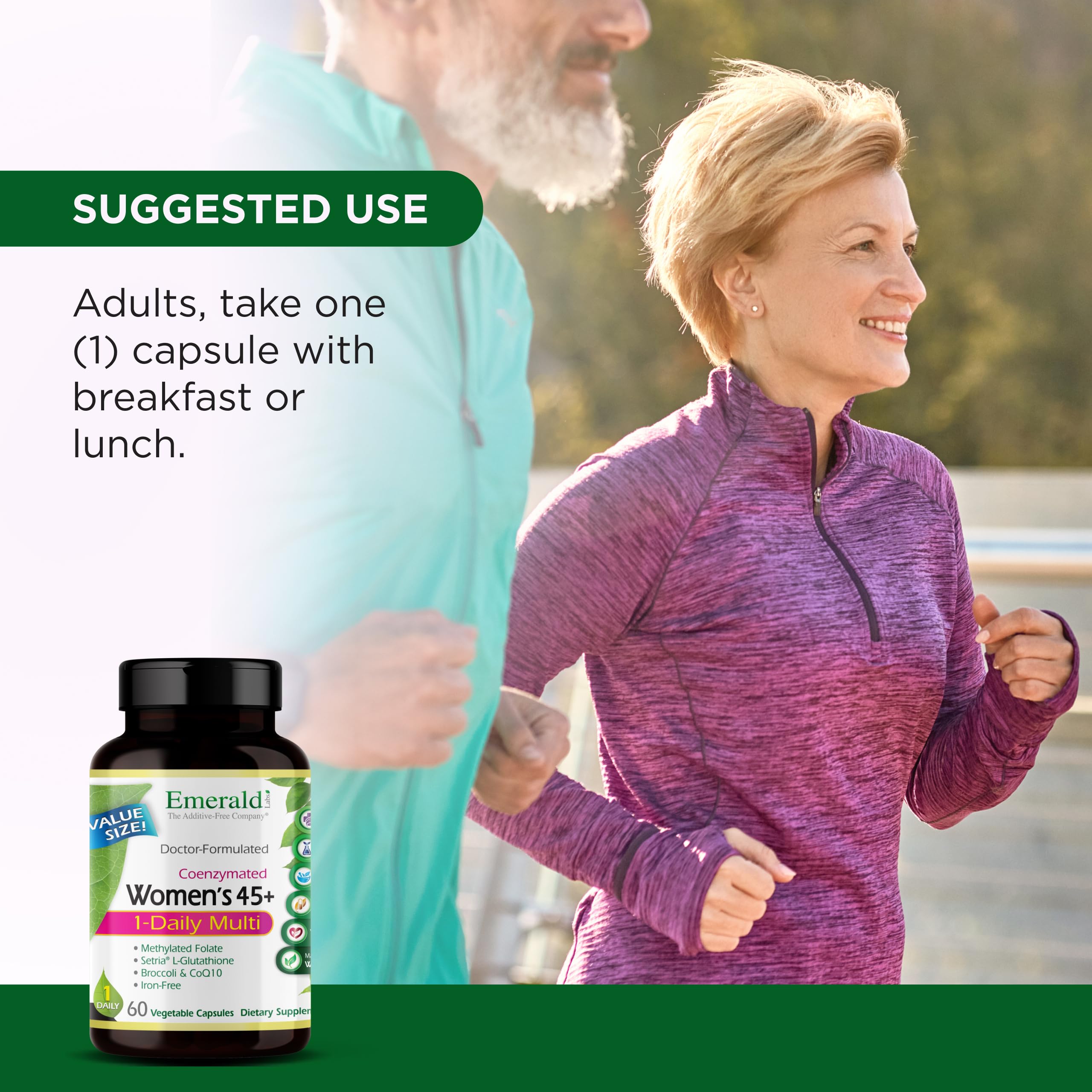 EMERALD LABS Femme 45+ Multivitamine, sans gluten pour une tolérance accrue