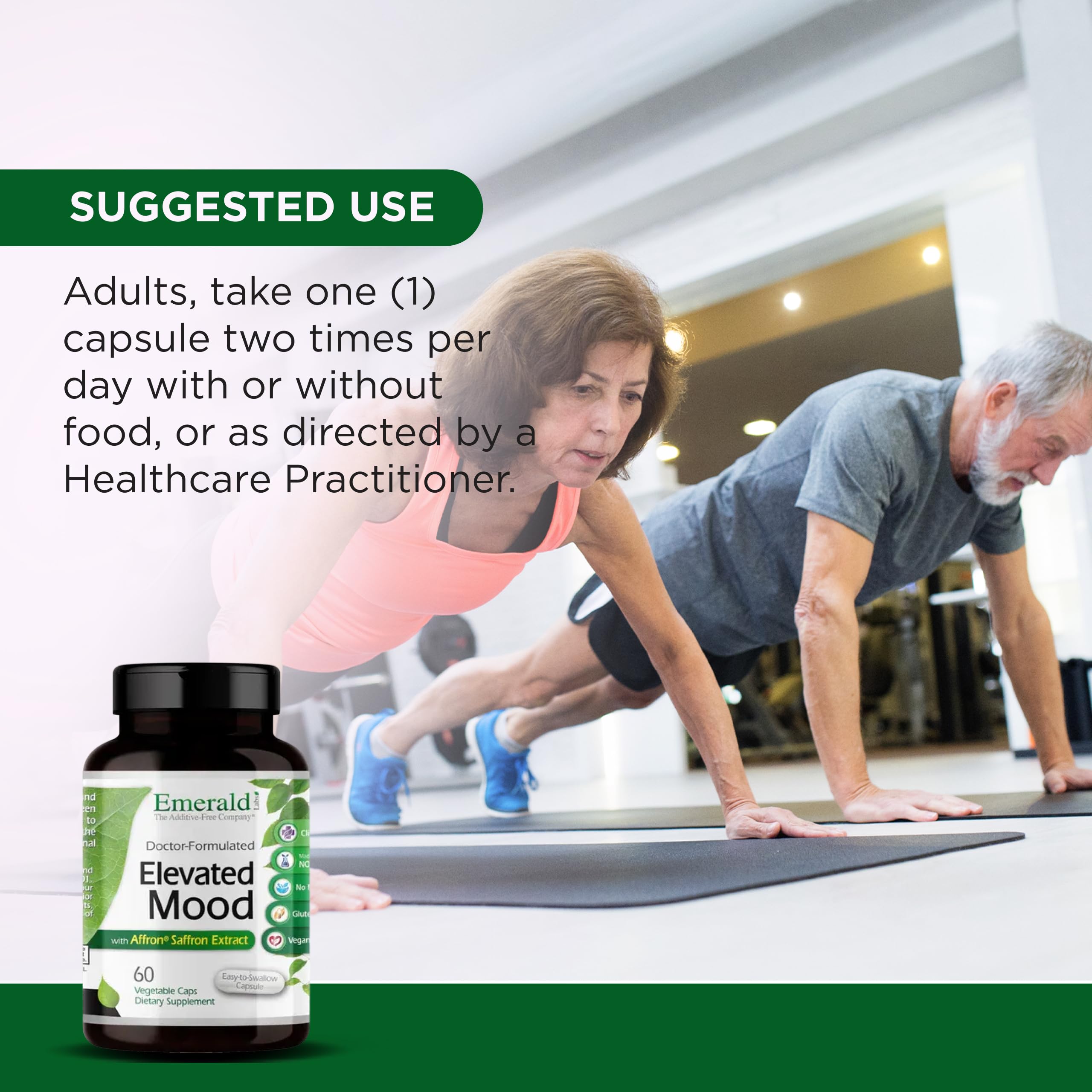 Formule sans additifs Emerald Labs démontrant une approche de supplémentation propre.