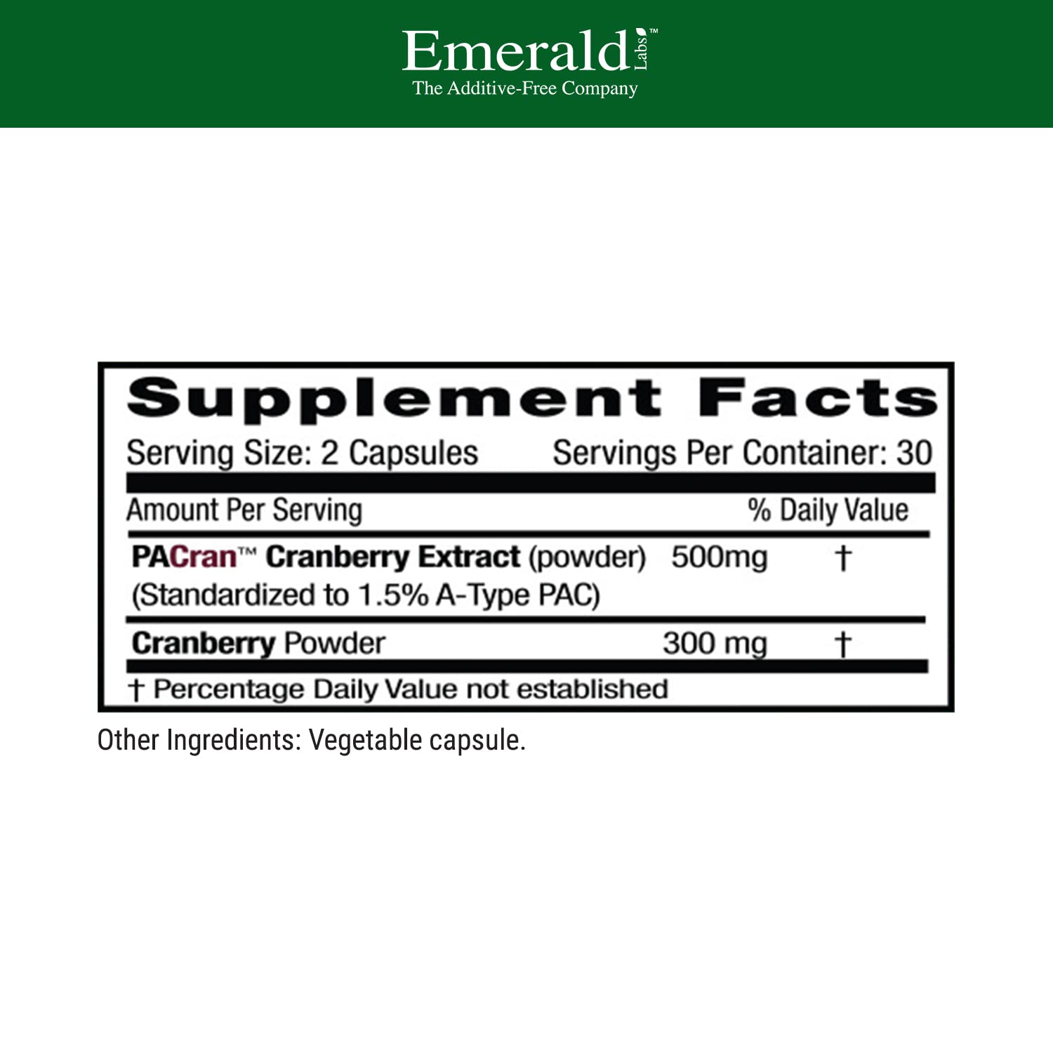 Emerald Labs gélules de canneberge – soutien digestif quotidien.
