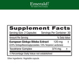 EMERALD LABS Extrait de Ginkgo Biloba – capsules ensemble, prêt à l’emploi quotidien.