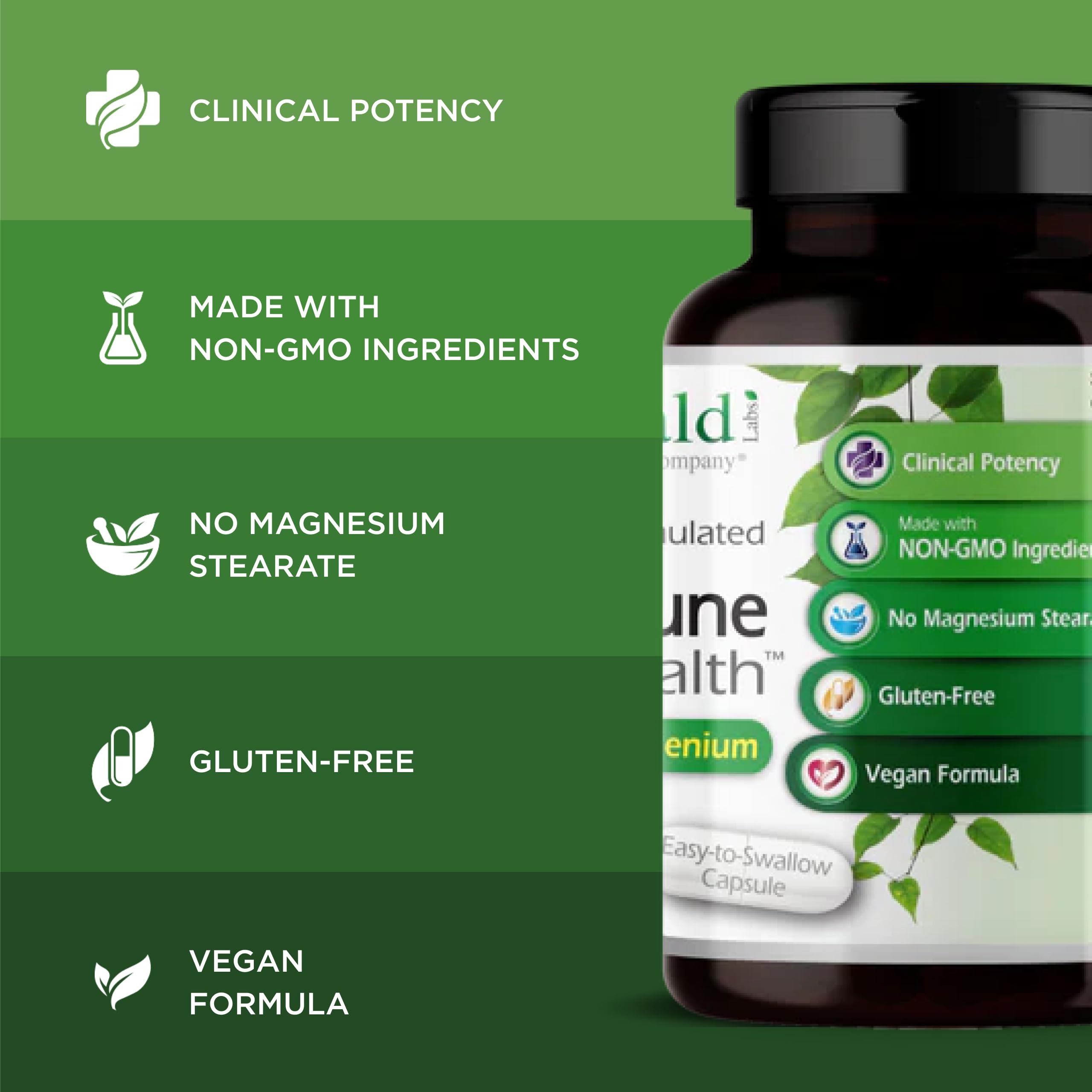 HashiMune Health — étiquette produit, formule végan et sans OGM.