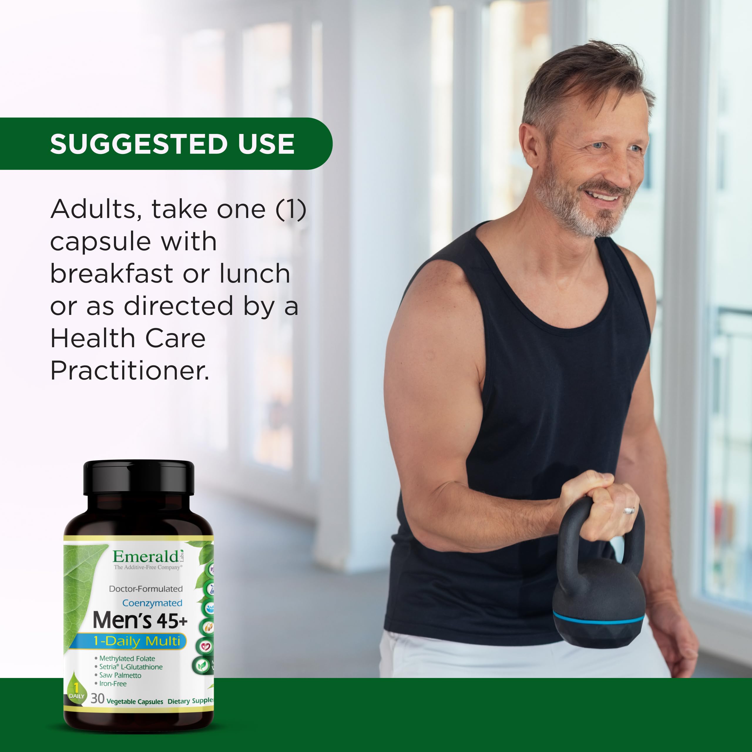 EMERALD LABS Homme 45+: formes nutritives biodisponibles favorisant l’assimilation.