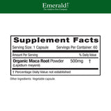Emerald Labs Maca: capsules faciles à prendre au quotidien pour énergie durable.