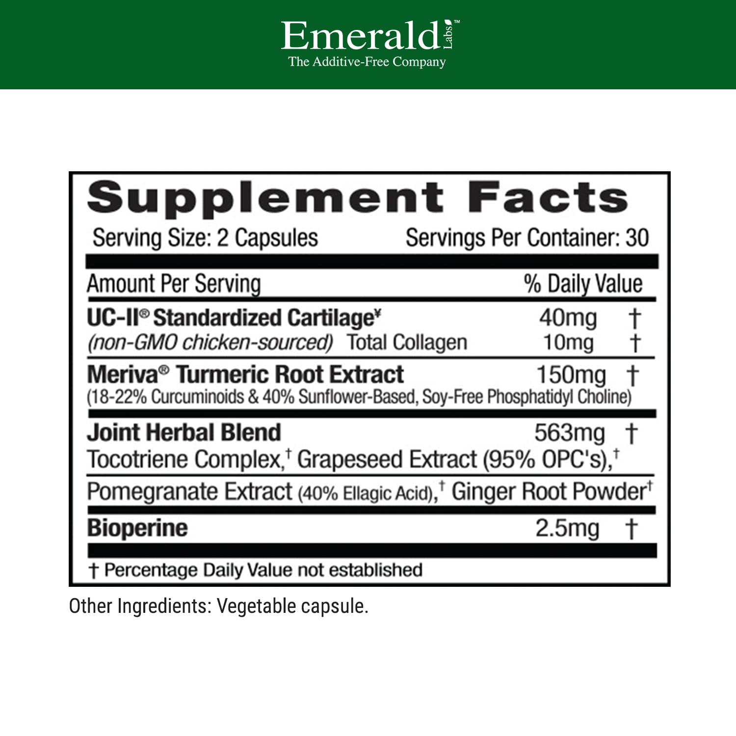 EMERALD LABS UC-II – image des curcuminoïdes Meriva favorisant la flexibilité et le confort articulaire.