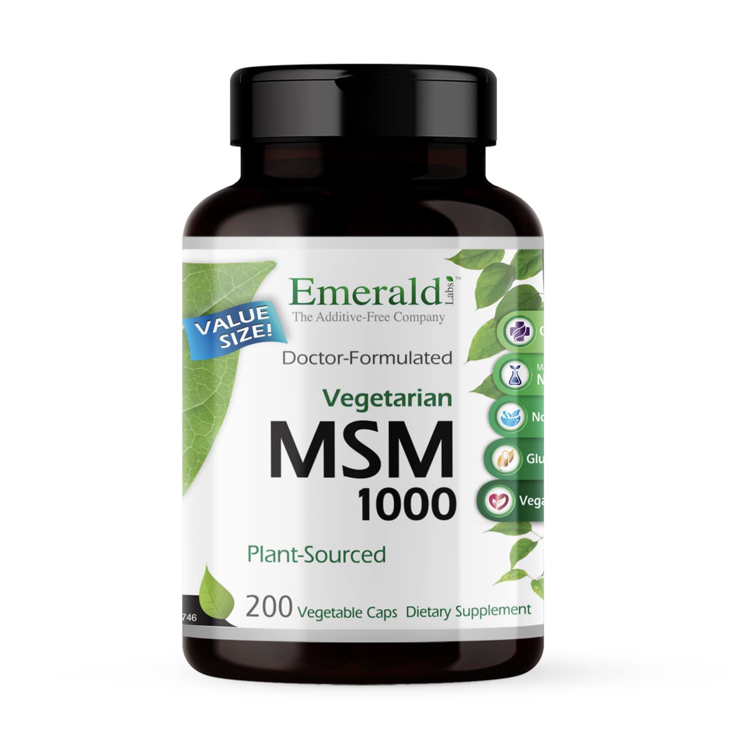 Emerald Labs MSM 1000mg – bouteille de gélules, soutien articulations