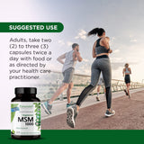 Étiquette Emerald Labs MSM 1000mg – composition claire