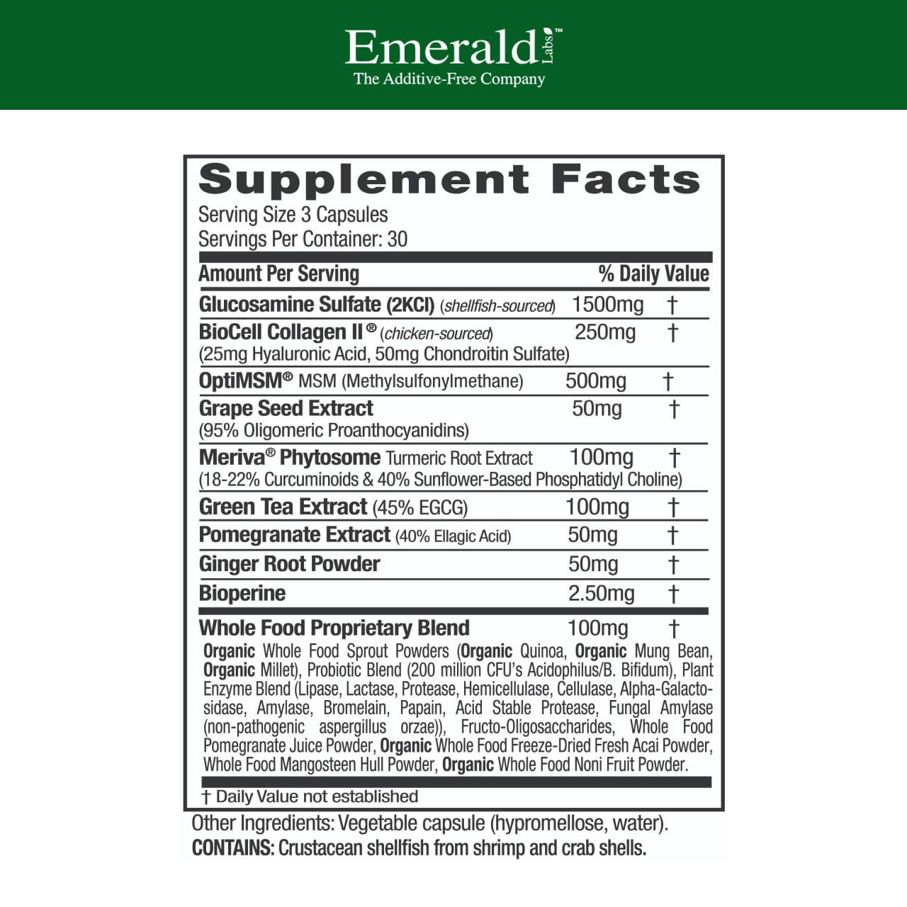 EMERALD LABS OptiMSM – capsules végétales pour une meilleure biodisponibilité.