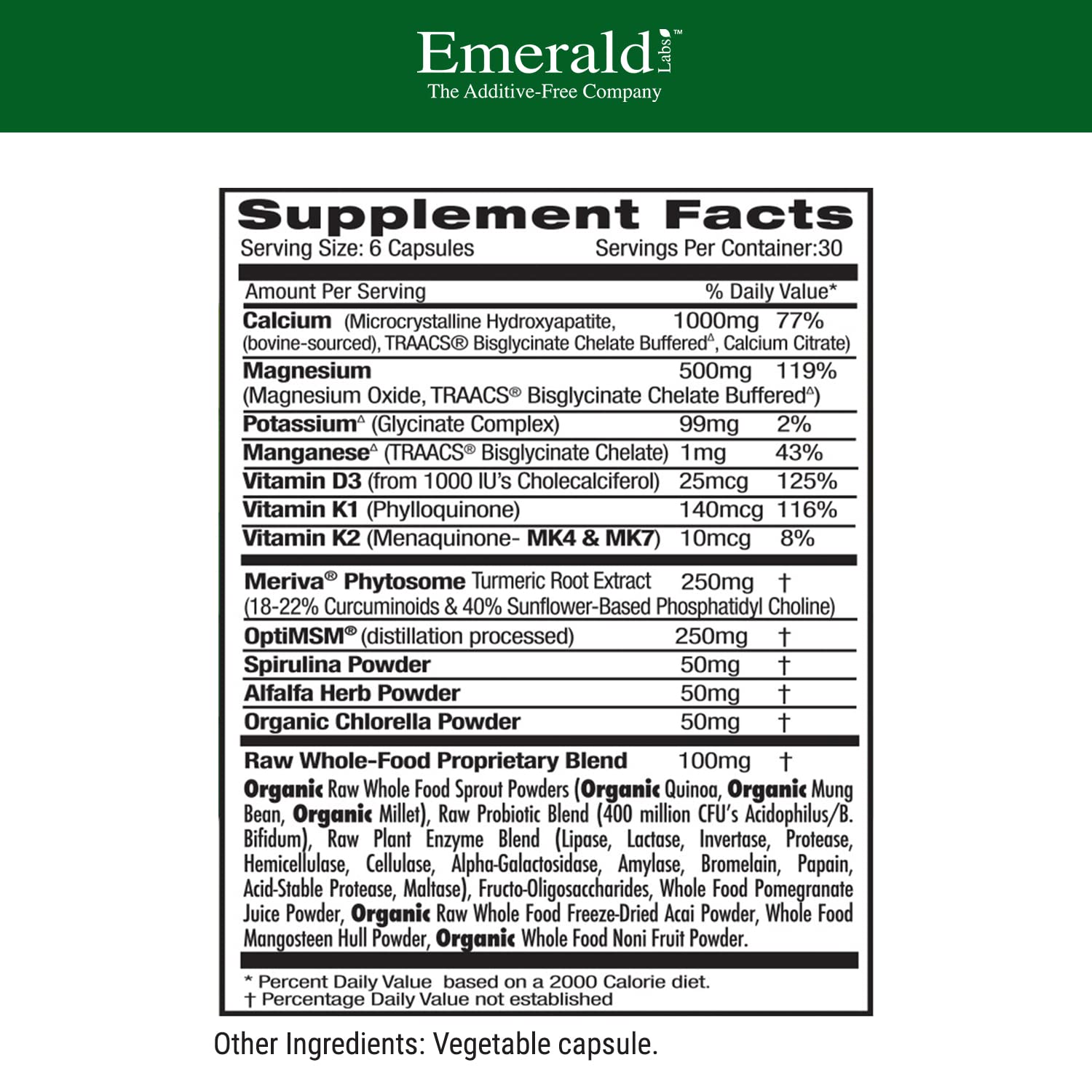 EMERALD LABS Osteo capsules: association d'ingrédients pour la santé des articulations