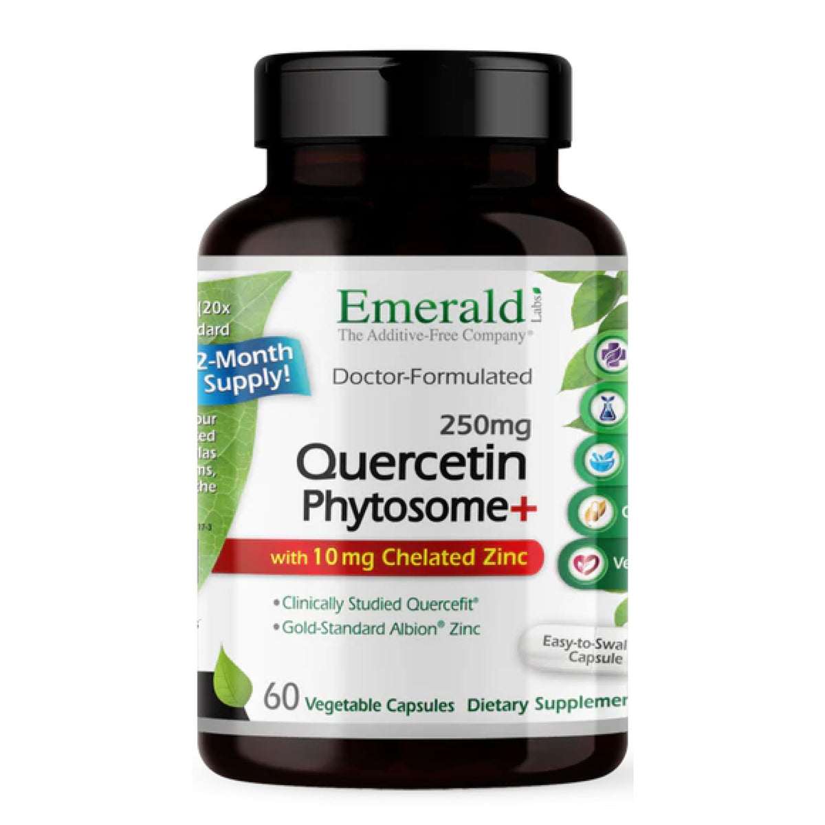 EMERALD LABS Quercetin Phytosome Plus — emballage clair et accessible, potentiel antioxydant.