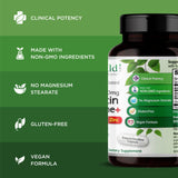 Étiquette EMERALD LABS Quercetin Phytosome Plus avec informations claires sur les ingrédients.