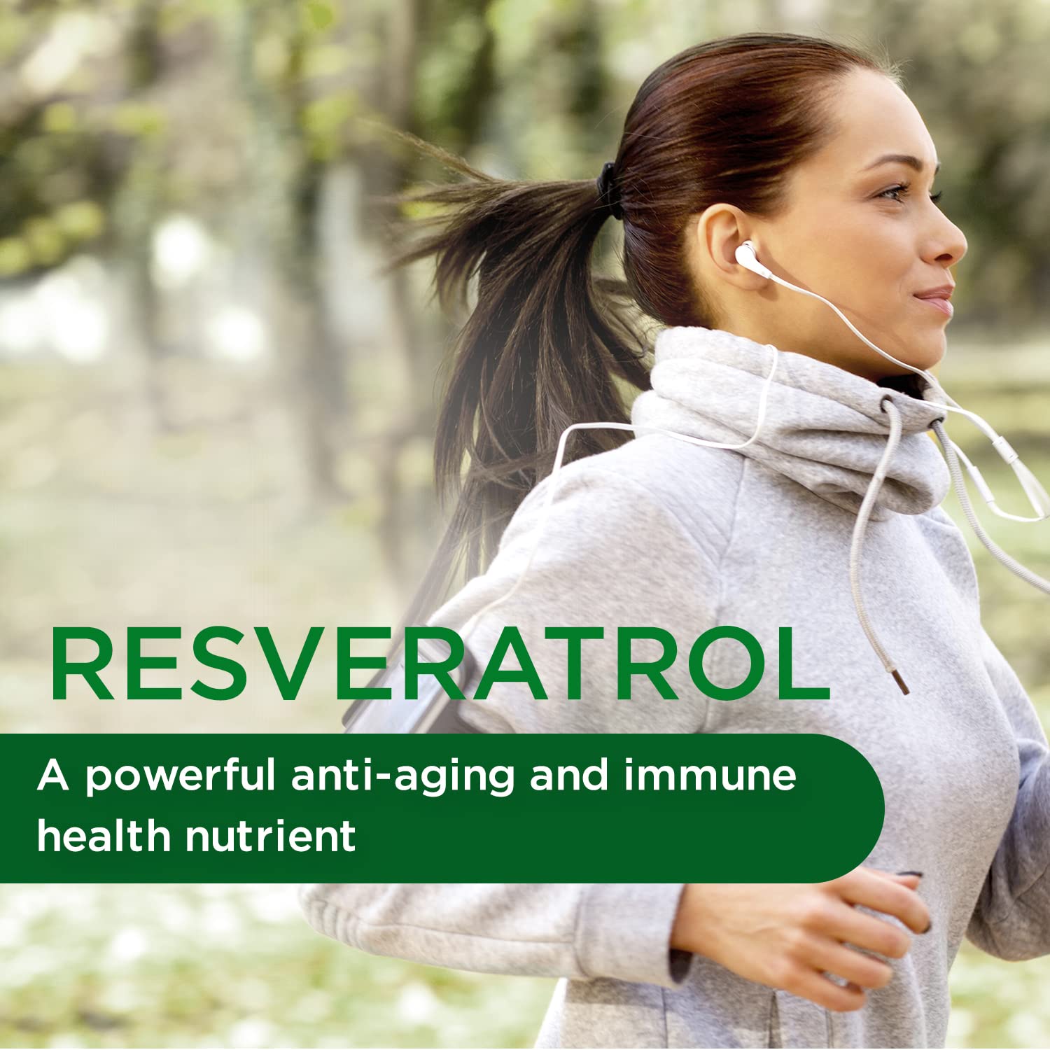 Étiquette claire Emerald Labs Resveratrol, formule vegan sans additifs.