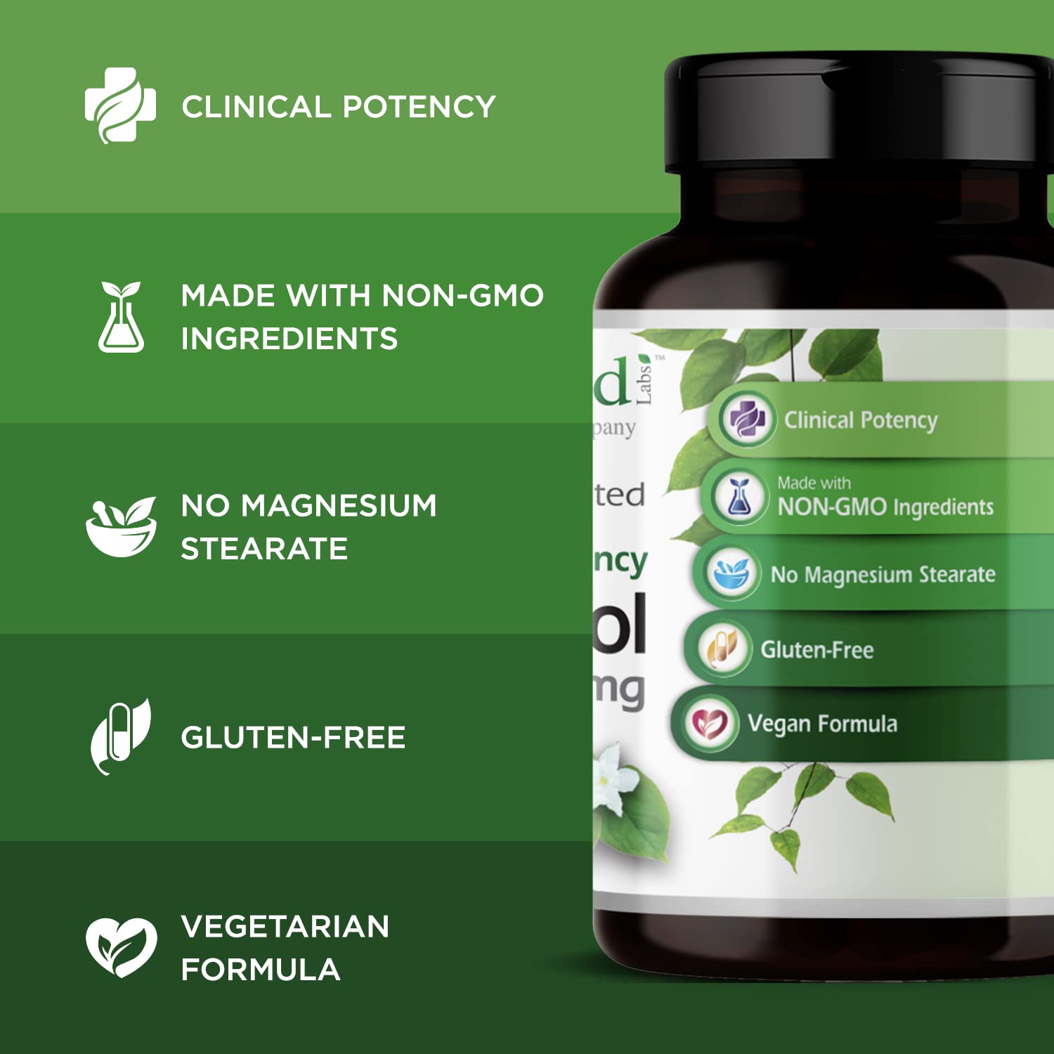 Extrait de pépins de raisin dans Emerald Labs Resveratrol, soutien immunitaire.