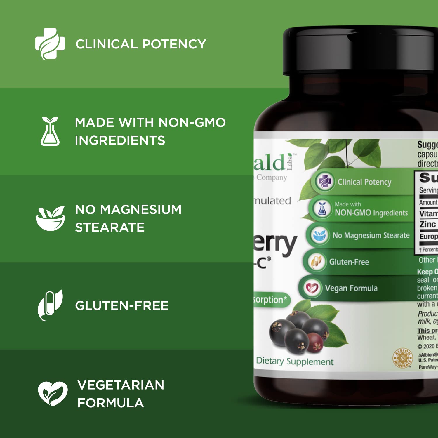 EMERALD LABS Sureau Plus – vitamine C PureWay-C avec absorption optimisée