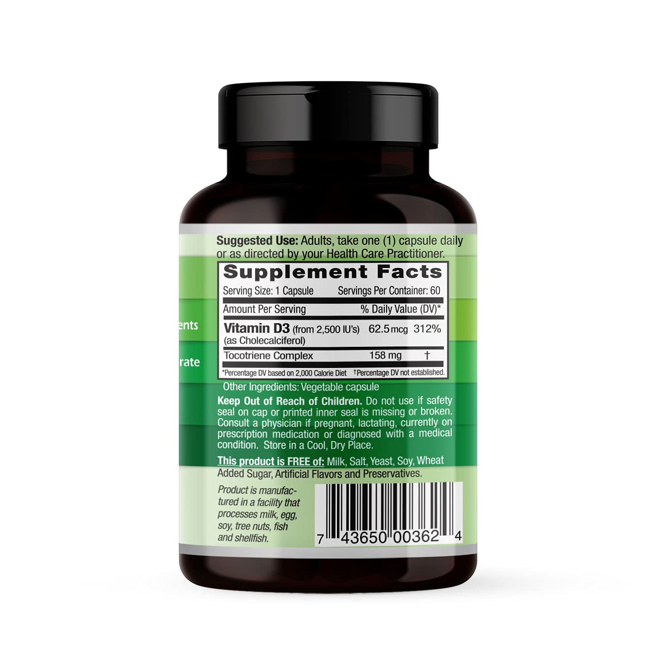 Capsules EMERALD LABS Vitamine D3 faciles à avaler