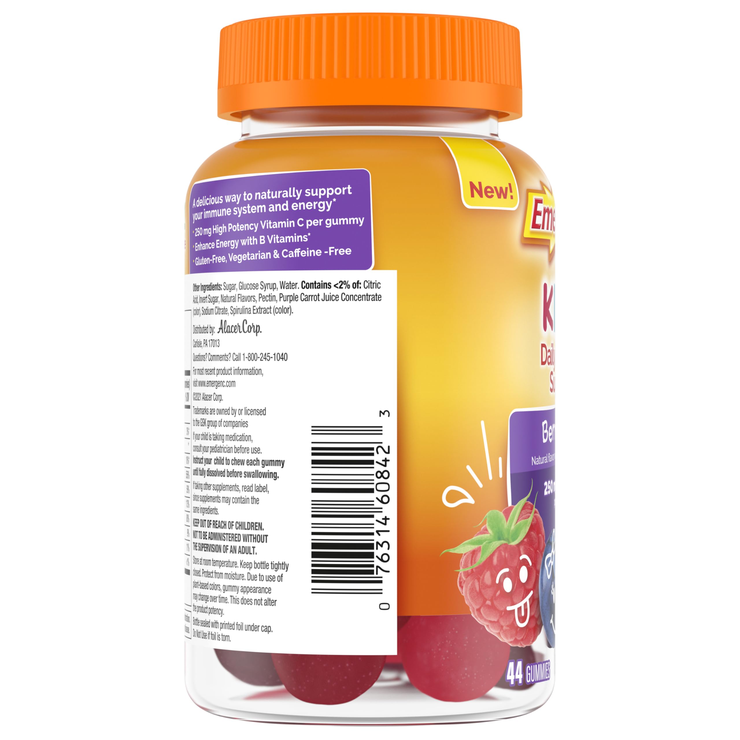 Flacon Emergen-C Kidz attrayant et pratique à emporter