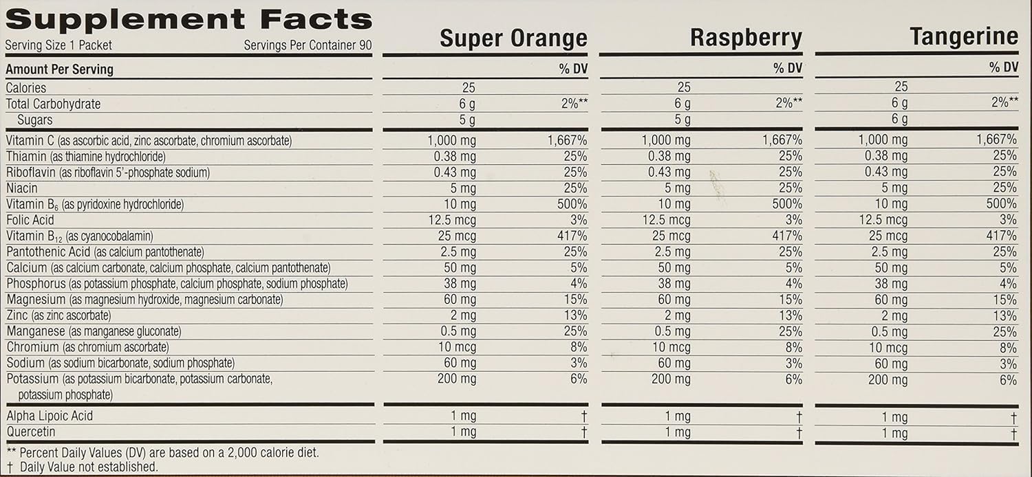 Emergen-C sachet Framboise-Tropical, mélange vitaminé prêt à consommer