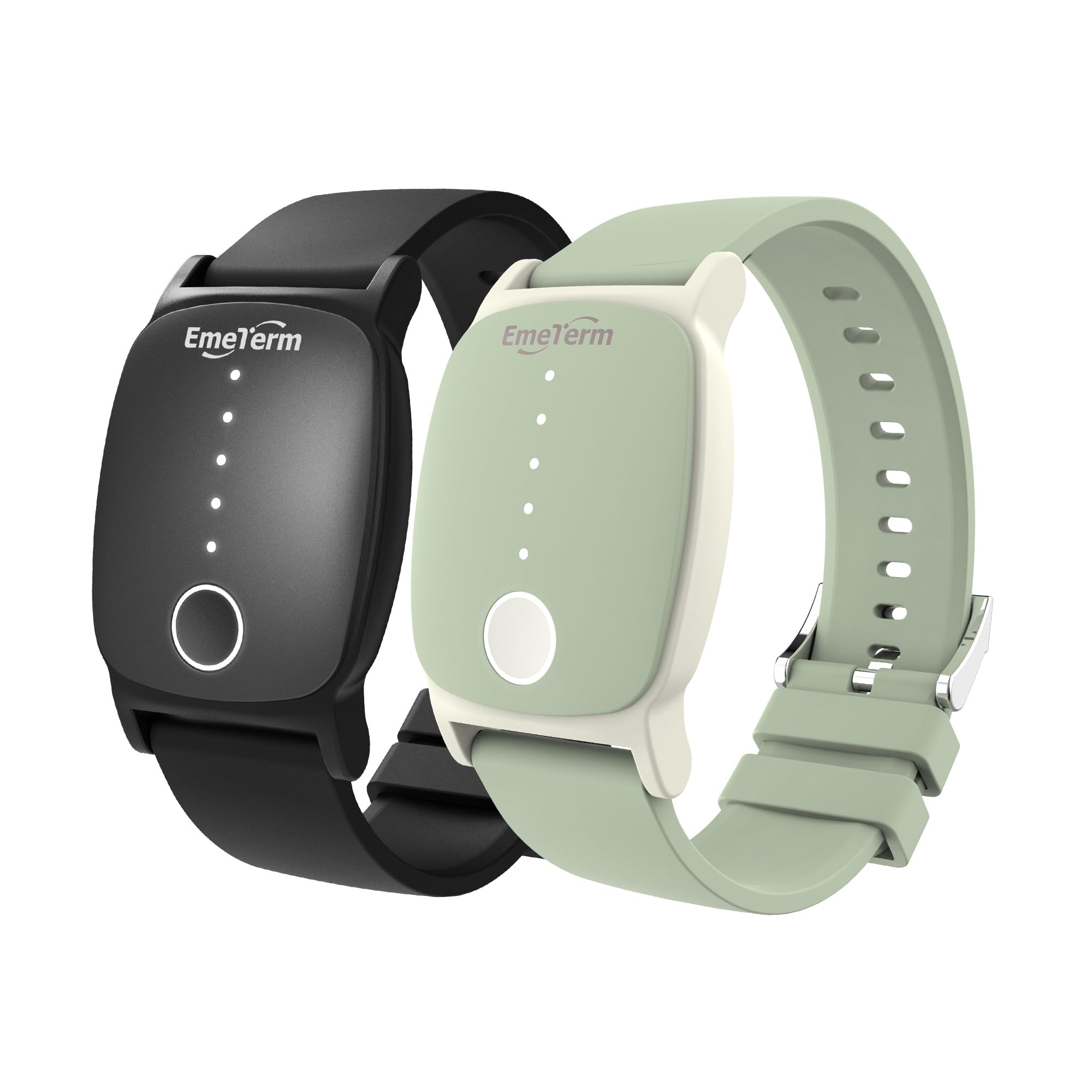 EmeTerm Explore sur poignet avec bandeau anti-nausée, idéal pour trajets.