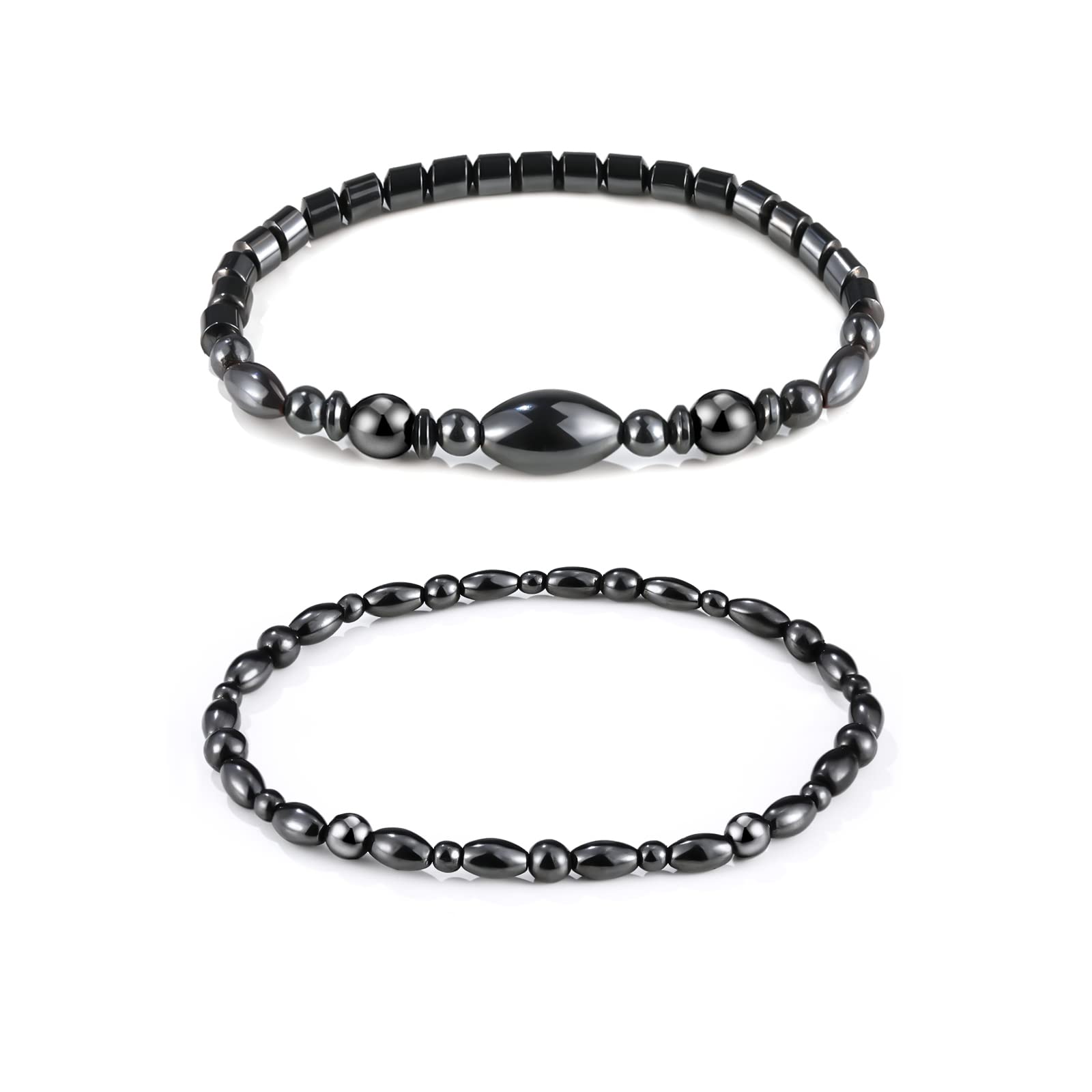 Bracelet de cheville Emibele en obsidienne noire avec perles, style élégant et discret.