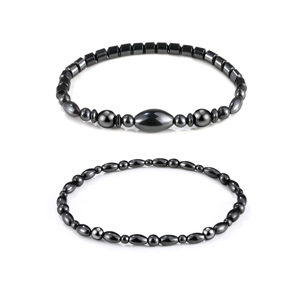 Bracelet de cheville Emibele en obsidienne noire avec perles, style élégant et discret.