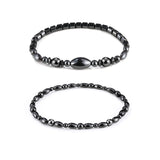 Bracelet de cheville Emibele en obsidienne noire avec perles, style élégant et discret.