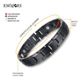 Bracelet magnétique Emmori noir avec fermoir sécurisé.