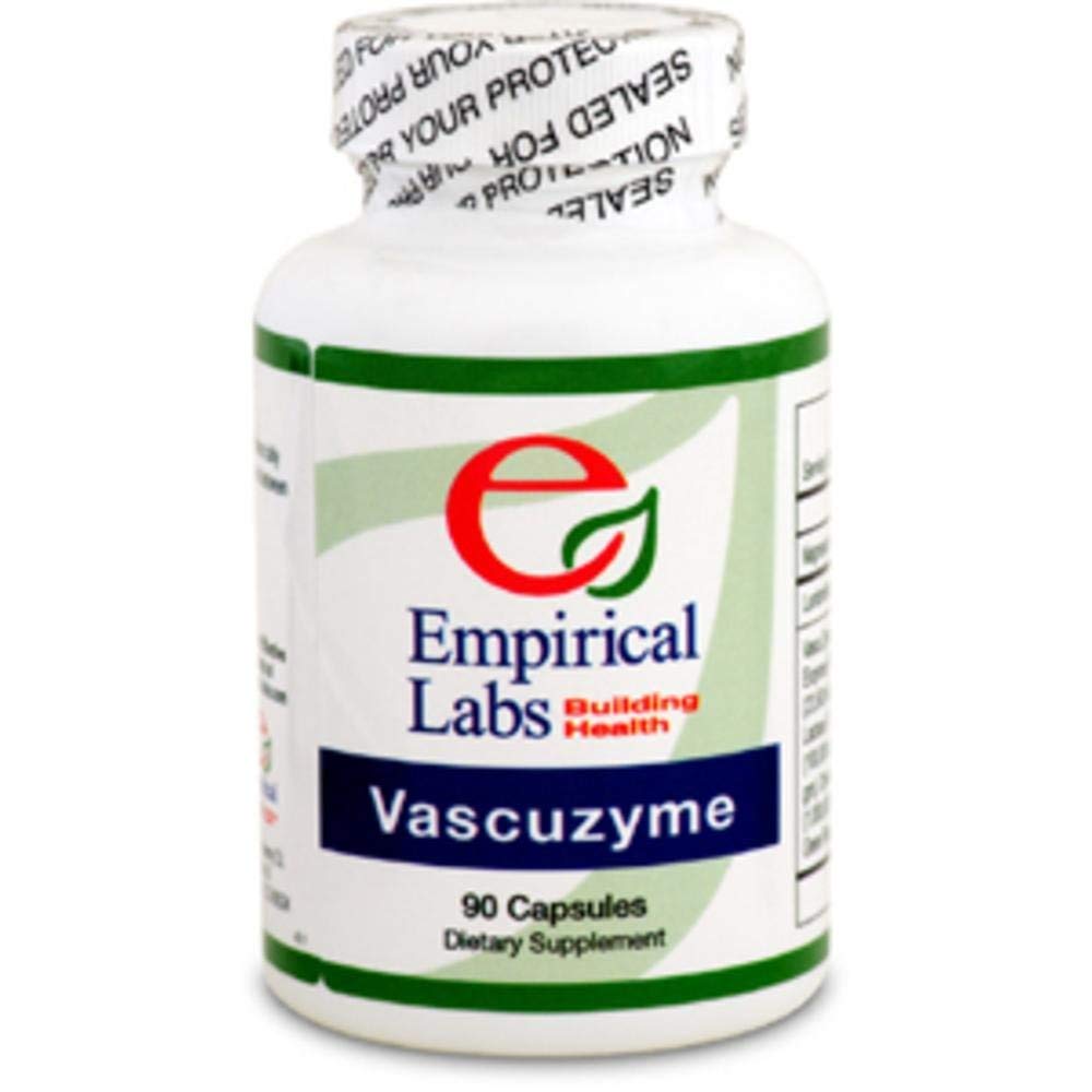 Empirical Labs Vascuzyme 90 gélules en bouteille, soutien potentiel à la microcirculation.