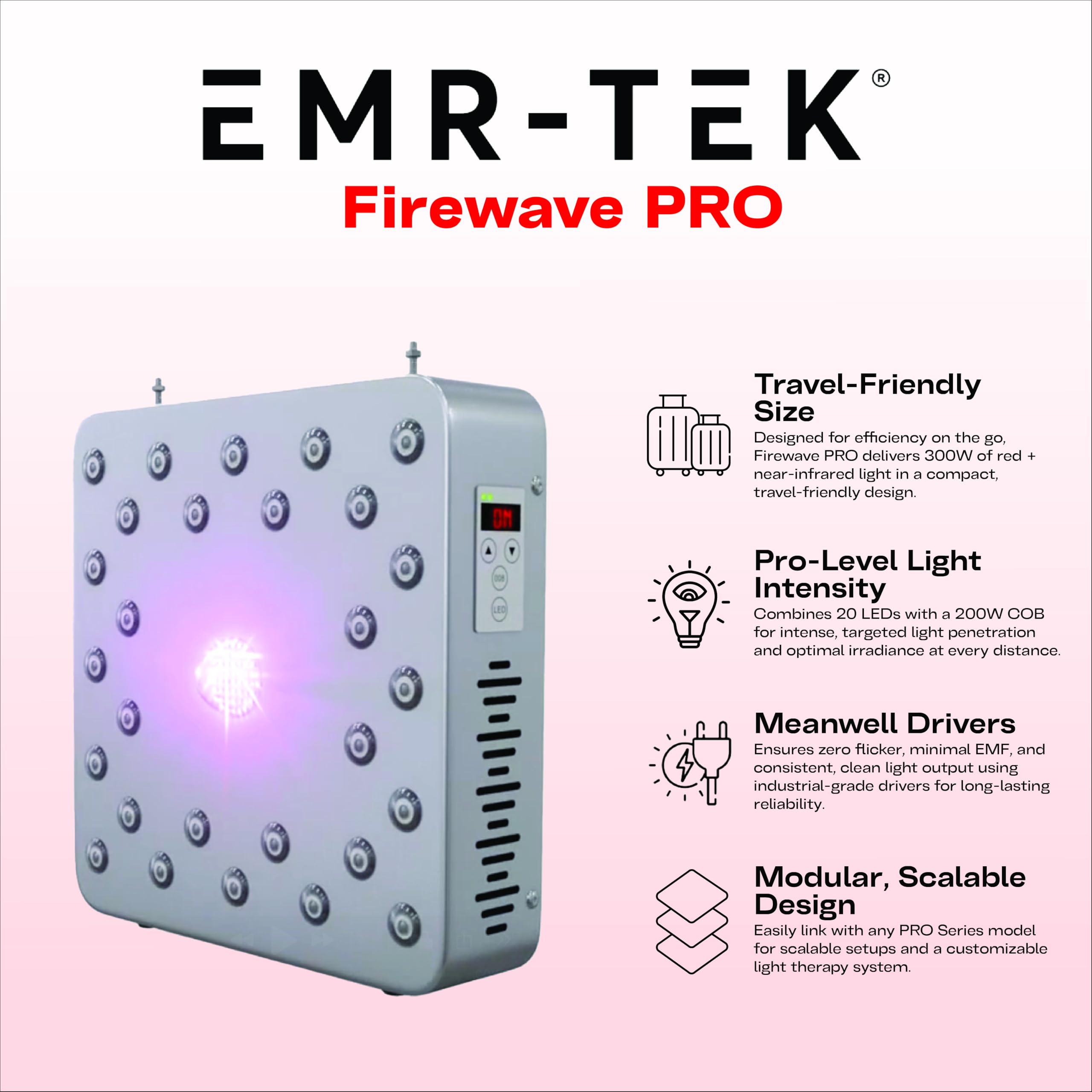 EMR-TEK Firewave Pro, lumière proche infrarouge 850nm pour le corps.