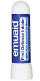 EMUAID inhalateur nasal compact affiché avec bannière de respiration claire et pratique.
