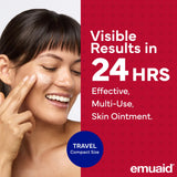 EMUAIDMAX application sur zone irritée montrant l'objectif d'apaisement.