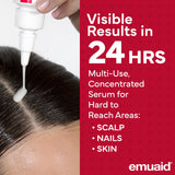 EmuaidMAX application-serum: cuir chevelu hydraté et apaisé.
