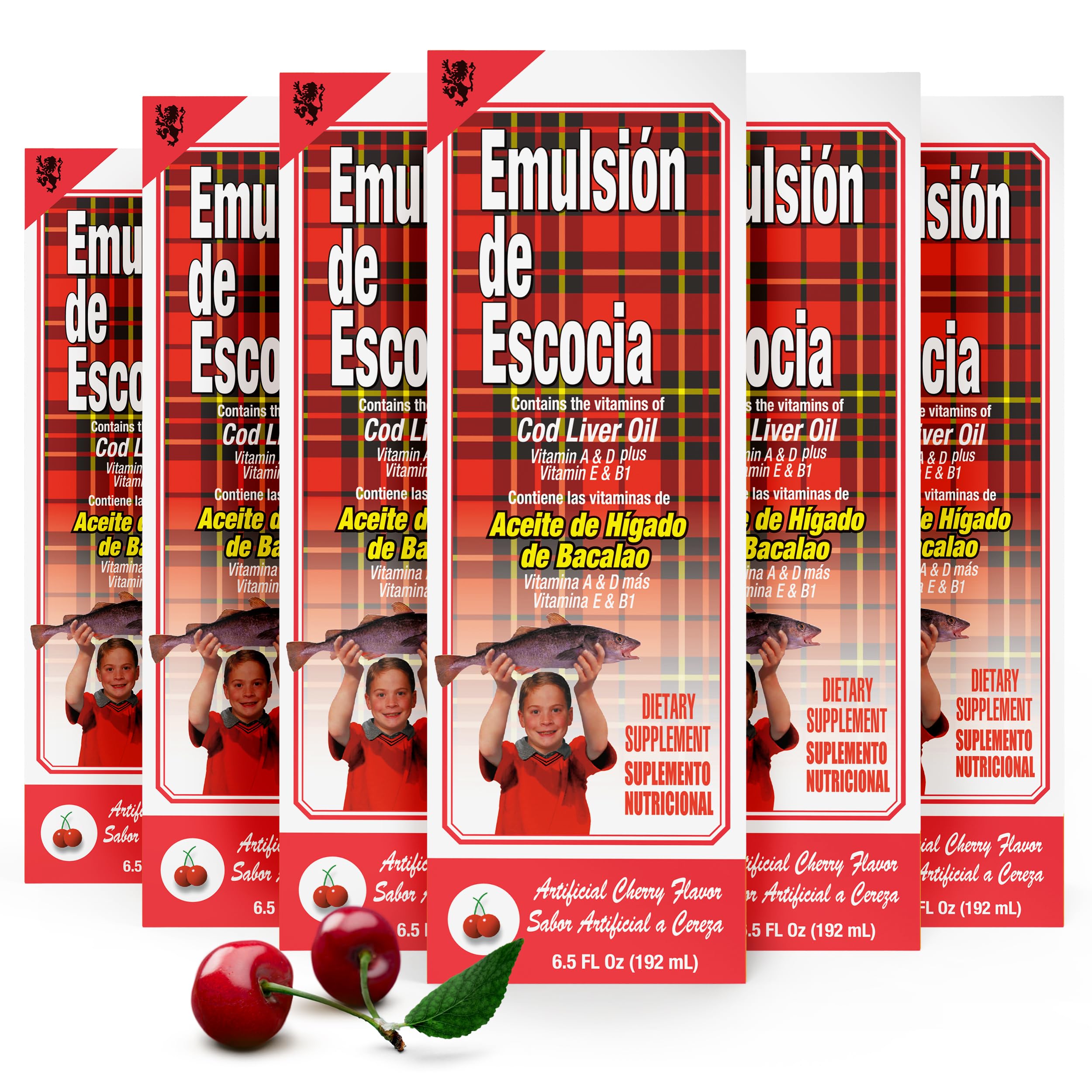 Emulsion de Escocia cerise – bouteille 192 ml, goût fruité facilitant l usage quotidien