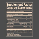 Emulsion de Escocia: étiquette vitamines A D E B1, nutriments essentiels pour les os et l'immunité.