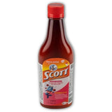 Emulsion de Scott, bouteille cerise, facilite la prise quotidienne et soutient la nutrition enfantine