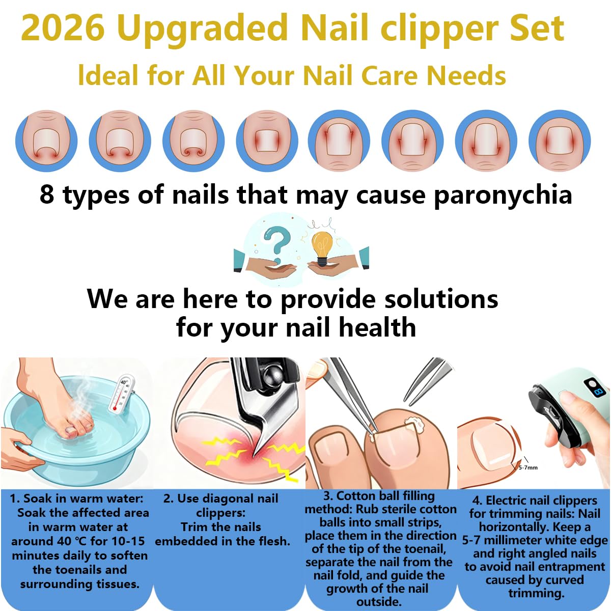 EMWEYKE clippeur d’ongles inclined et oblique: coupe précise des ongles