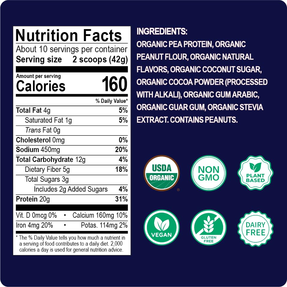 Enchant-Protéine Chocolat-Cacahuète : versement de poudre pour boisson onctueuse.